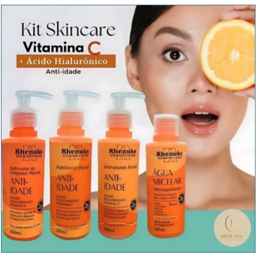 Kit Skin Care Rhenuks 4 Peças, Sabonete, Esfoliante, Hidratante e Demaquilante| 5 Variações 200ml