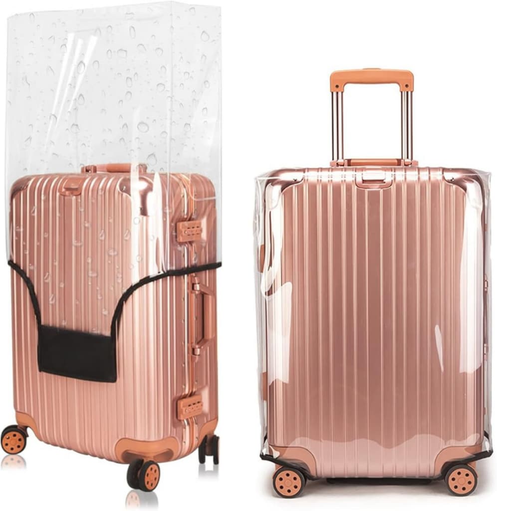 capa protetora PVC cristal transparente mala de viagem