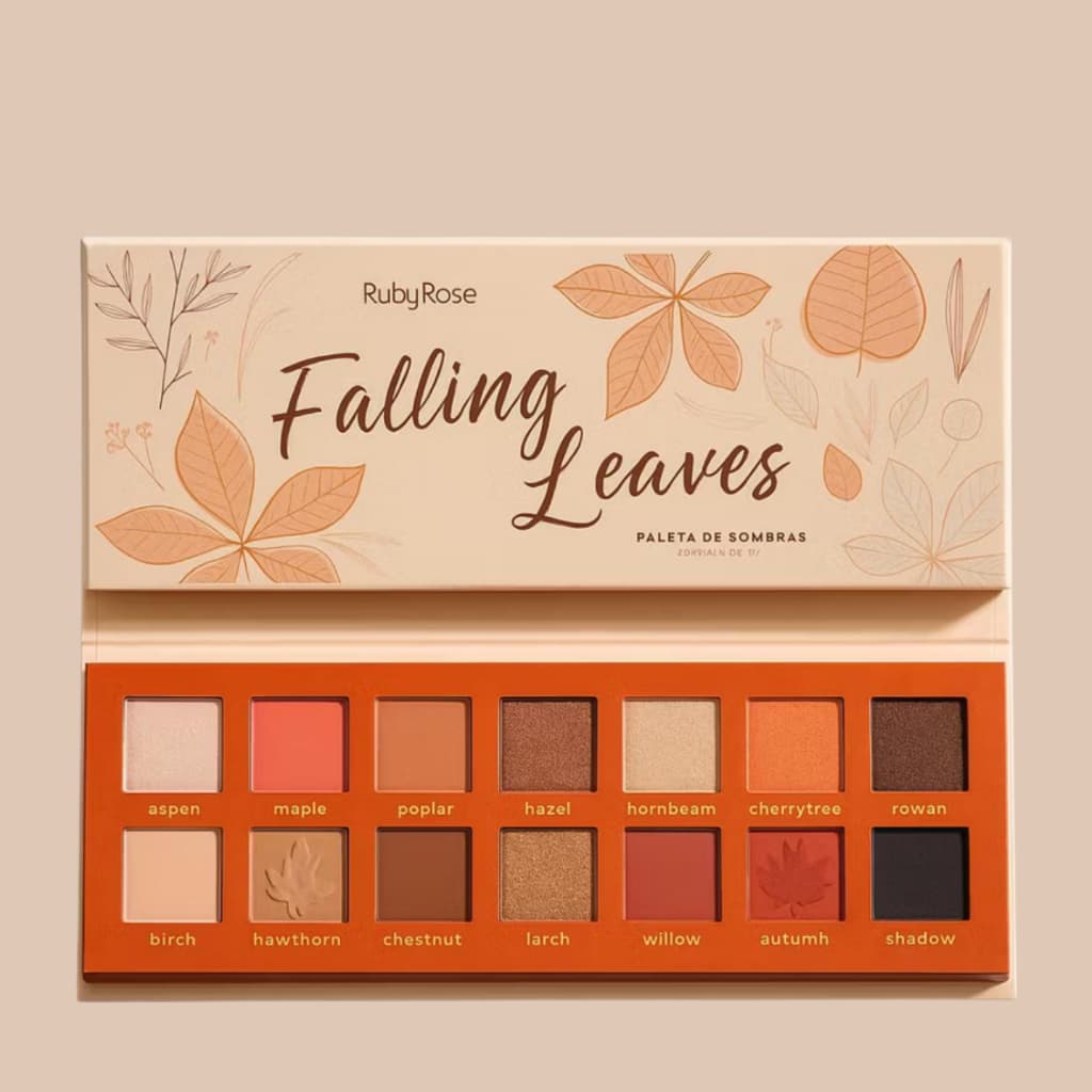 Paleta de Sombra Falling Leaves Ruby Rose Alta Pigmentação