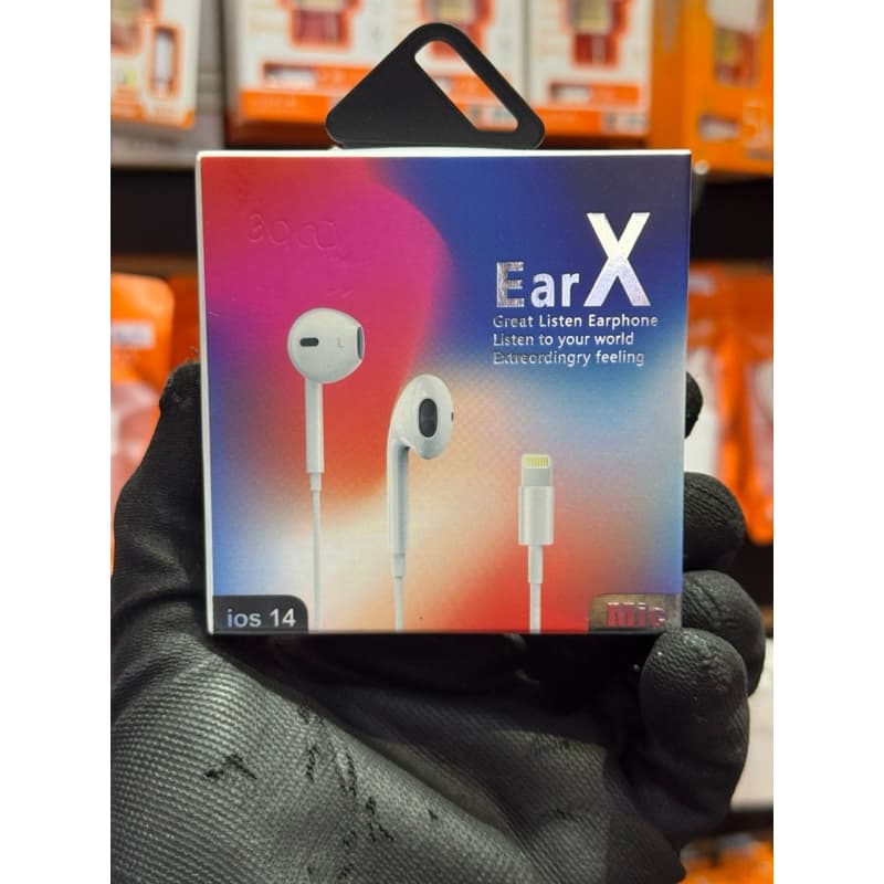 Fone de Ouvido EarX com Conector Lightning – Som Limpo e Microfone Integrado