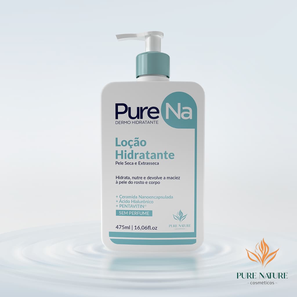 Loção Hidratante PureNa 473ml Textura Leve Sem Perfume Para Peles Normais a Secas Pure Nature