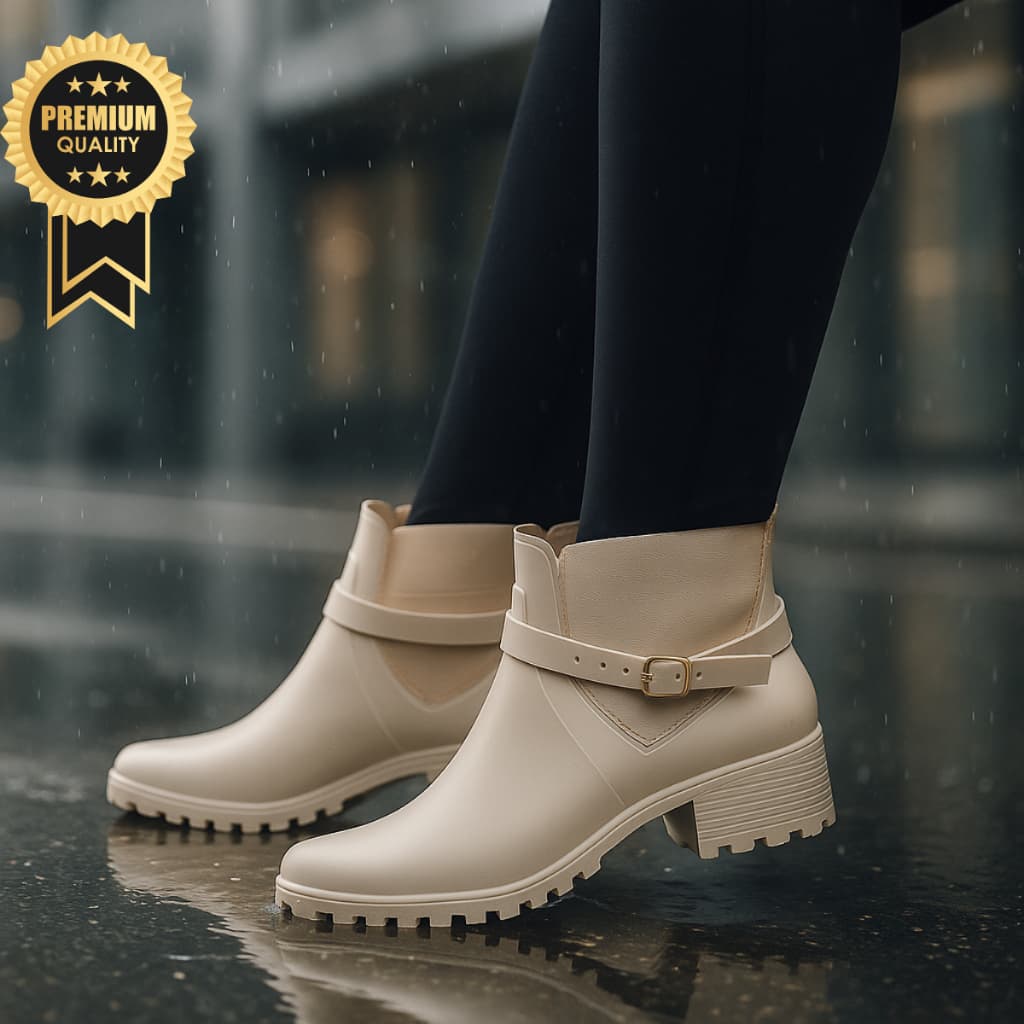 Bota Feminina Cano Curto Galocha Inverno Impermeável Para Frio e Chuva