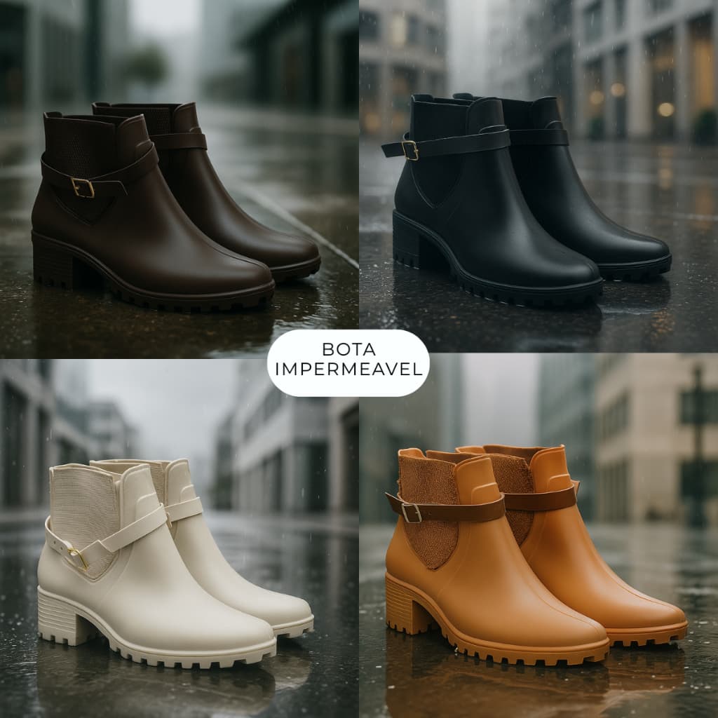 Bota Feminina Cano Curto Impermeável Para Chuva e Frio Conforto e Estilo