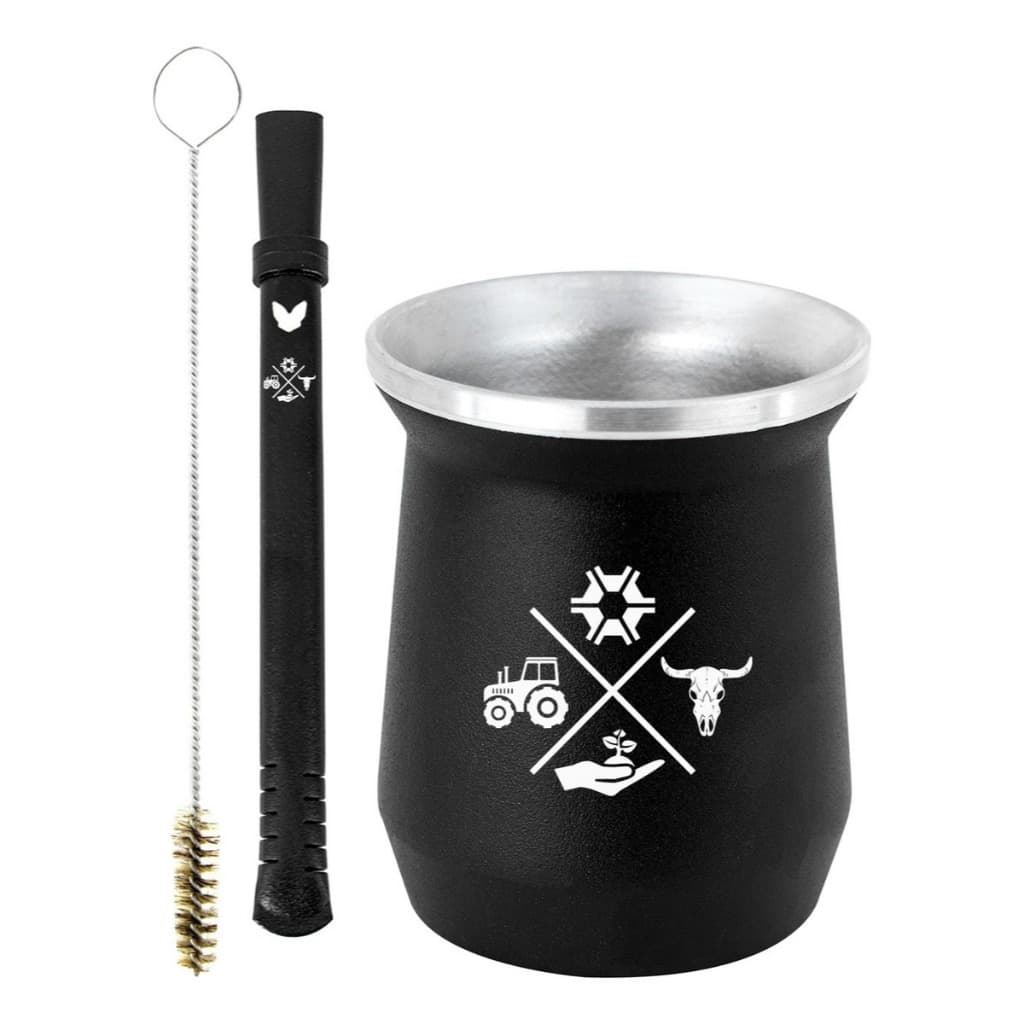 Kit Tereré Copo Cuia e Bomba Preta Personalizado