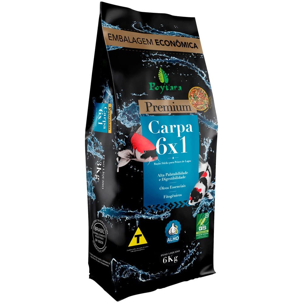 Ração Poytara Carpa Premium 6x1 6kg Saco