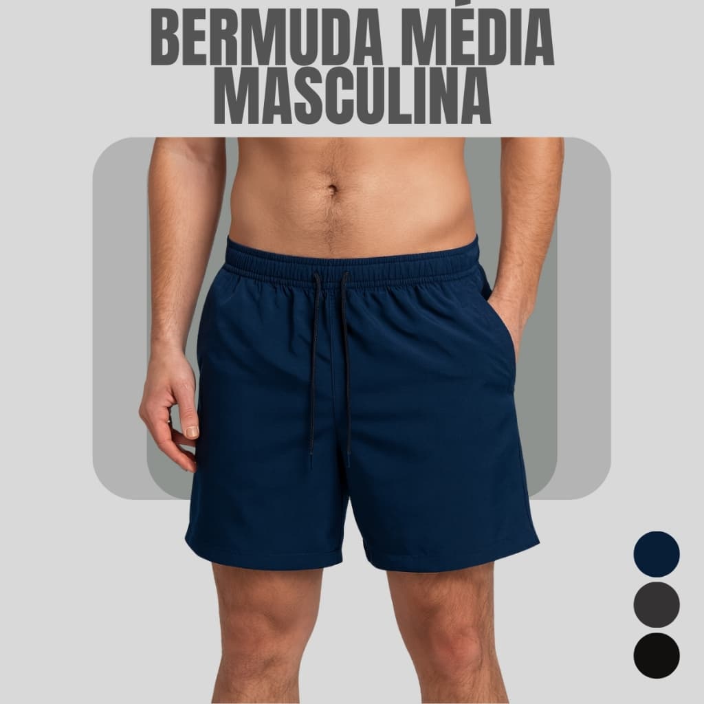 Bermuda Tactel Com Elastano Short Masculino Verão Praia Treinos 401A-A