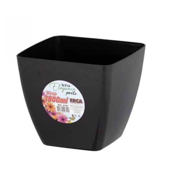 Vaso plástico Preto linha Elegance – 3800ML  Estilo e Versatilidade para Seu Jardim