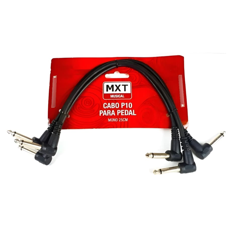 Cabo Mxt P10 L X P10 L - P/ Pedal 25cm - Kit C/ 3 Cabos