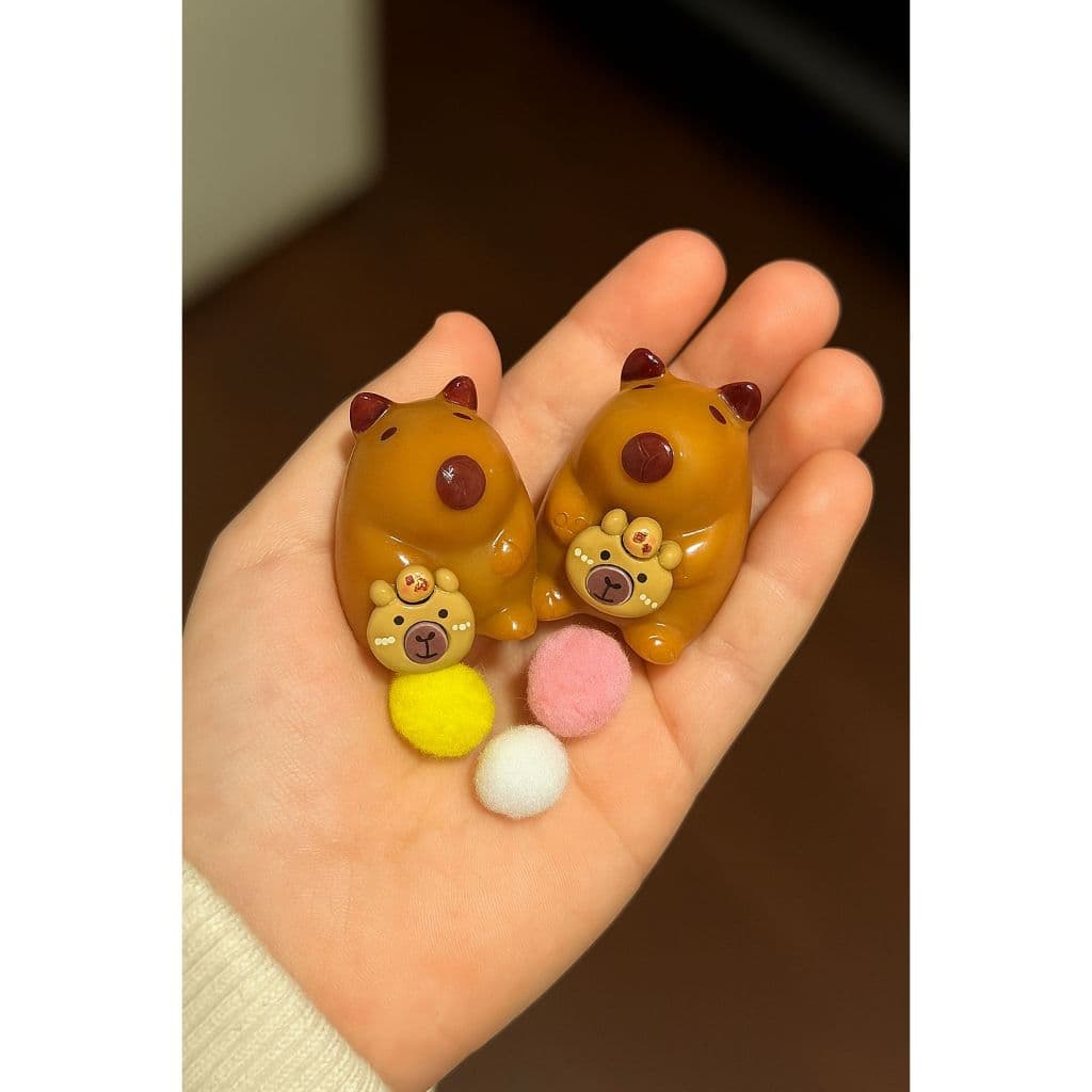 2 un squishy capivara brinquedo de apertar e puxar antiestress
