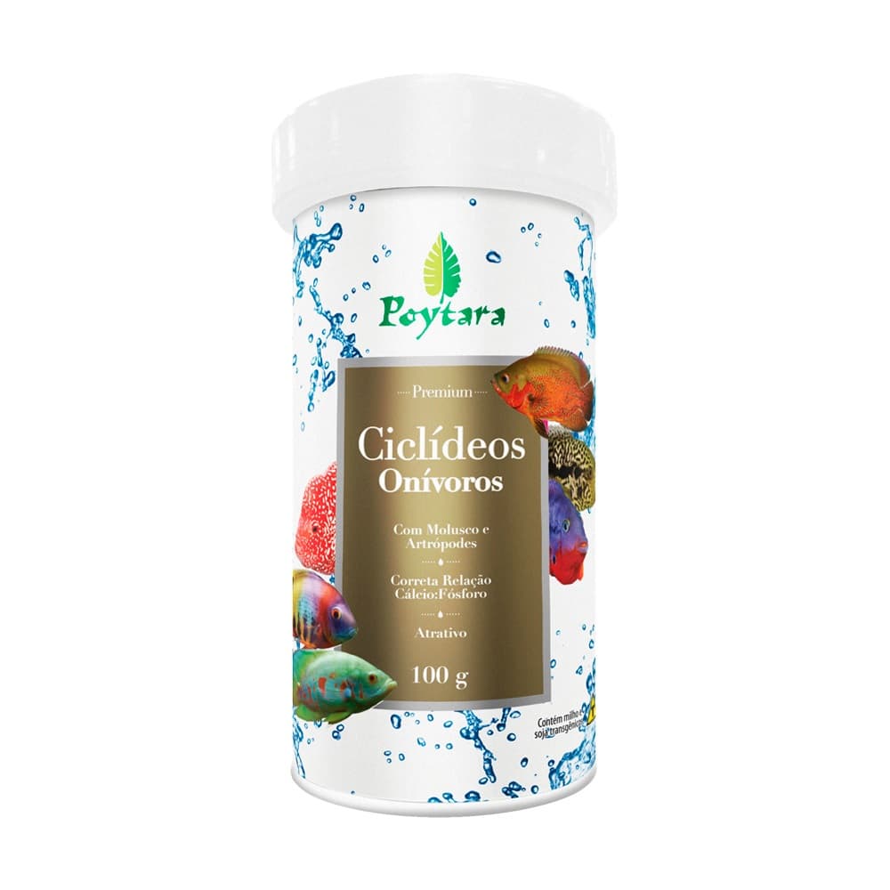 Ração Para Ciclídeos Onívoros Poytara Peixe Aquário 100g