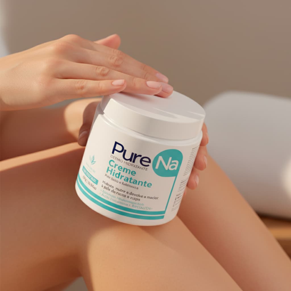 Creme Hidratante Facial e Corporal PureNa 455ml Sem Perfume Peles Secas Extrassecas Pure Nature