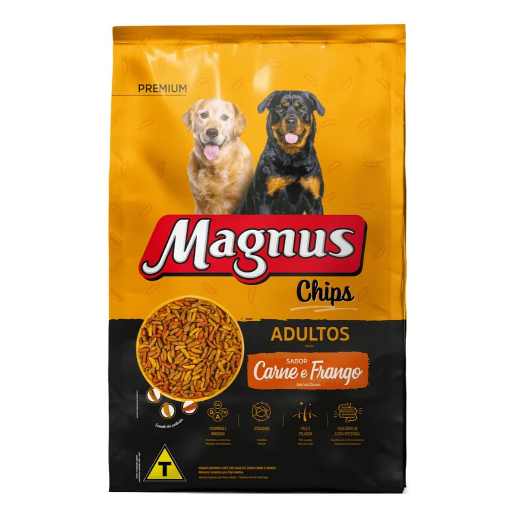 Raçao Magnus Chips Adimax Para Cachorros Adultos - 15 Kg