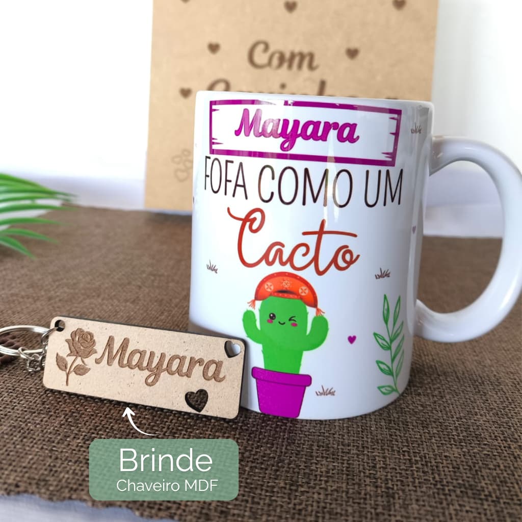 Caneca Personalizada com Nome Engraçada– Presente Criativo + Chaveiro