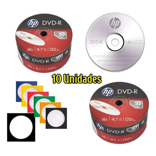 Mídia Virgem DVD-R HP 4.7Gb - 16x (10 Unidades)