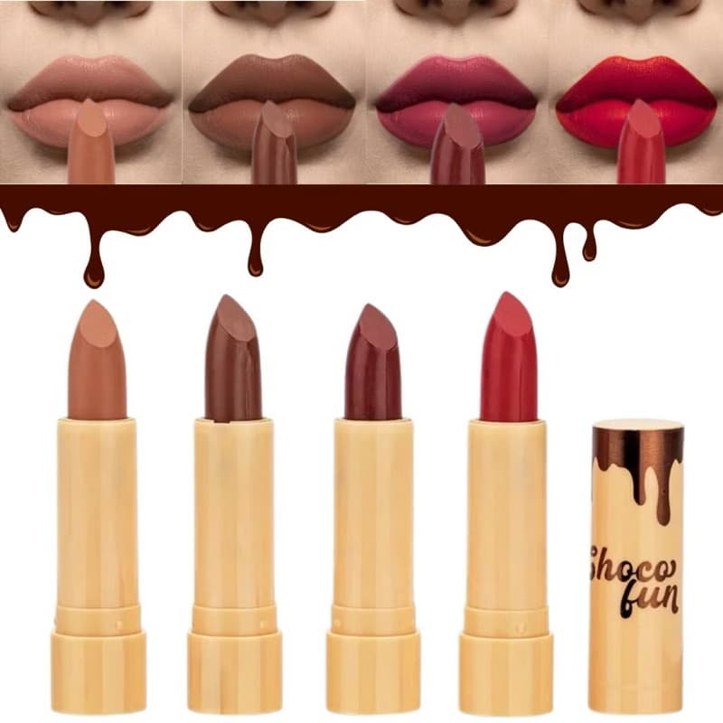 Batom Soft Matte Choco Fun Fenzza Com Óleo De Rícino