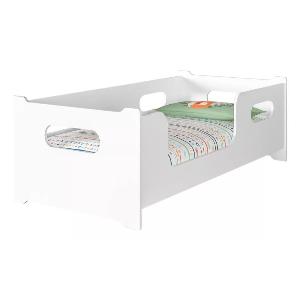 Cama Montessoriana Infantil Encanto MDF com Grade Lateral – Segura para Quarto de Menino e Menina