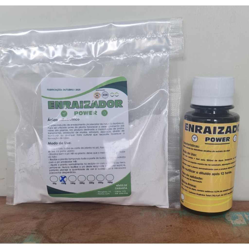 Enraizador Power Liquido 100ml + Enraizador Power AIB 100g
