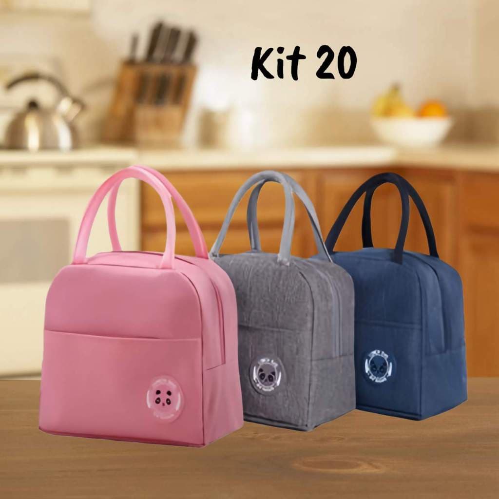 Kit 20 unidades Bolsas Térmicas Portátil Lancheira Térmica Marmita Viagem/Trabalho/Escola, adulto e infantil