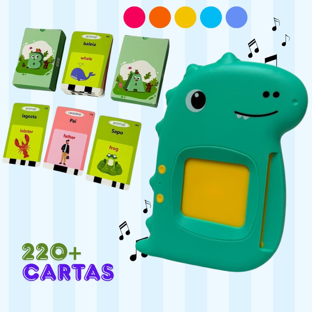 Leitor de cartões português e inglês pronuncia aprender inglês fácil  brinquedo infantil didático
