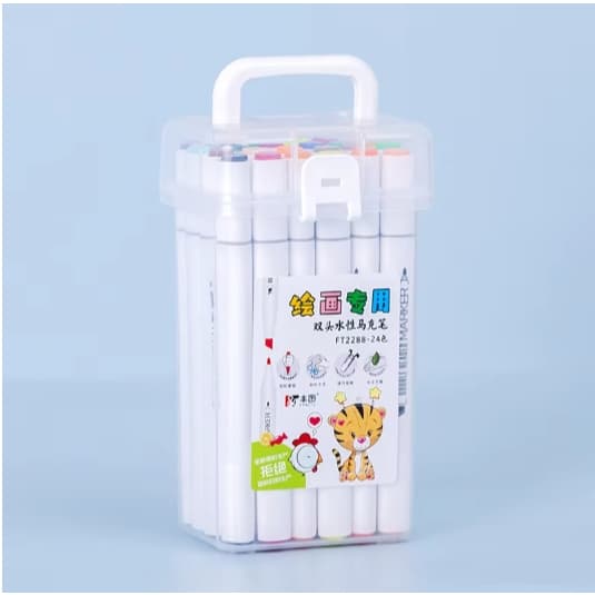 Conjunto de Canetas Pincel com 12/18/24 Cores Sortidas - Ideal para Pintura e Desenho