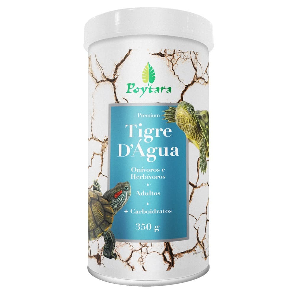 Raçao Tartaruga Poytara Tigre D'água Aquática Água Doc 350g