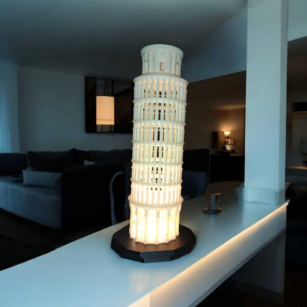 Luminária Abajour de Mesa Torre de Pisa 26 cm - Usb
