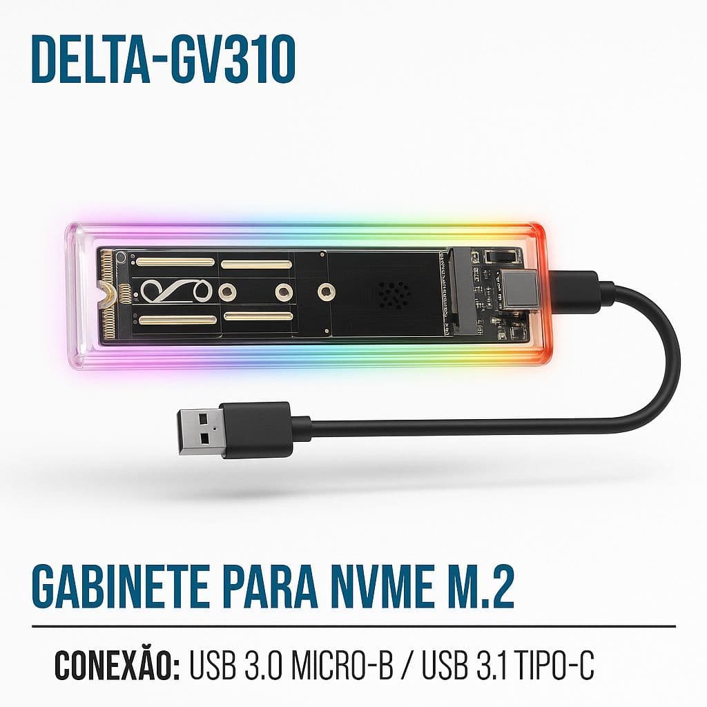 EX NVME M.2 por Conexão USB - DELTA (GV310)