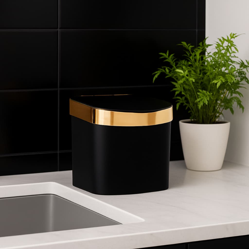Lixeira Cesto De Lixo Plástico Com Tampa 2,5l Eleganza Cozinha Banheiro Future