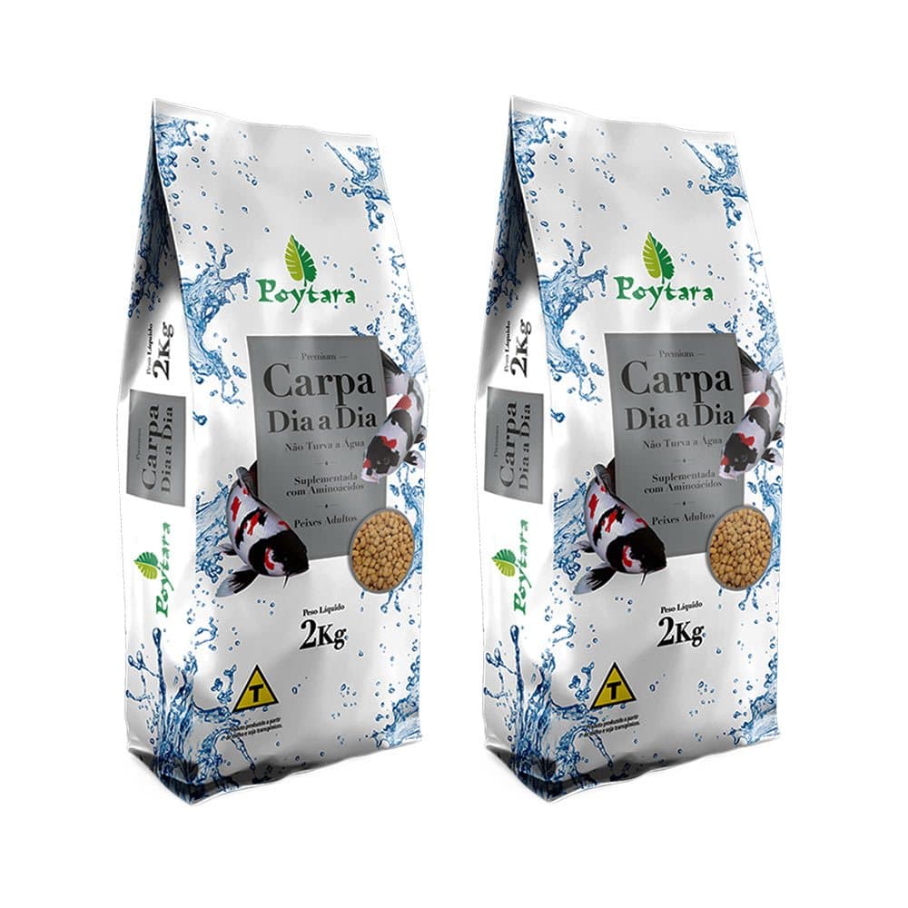 Kit Com 2 Rações Premium Poytara P/ Carpa Dia a Dia 2KG