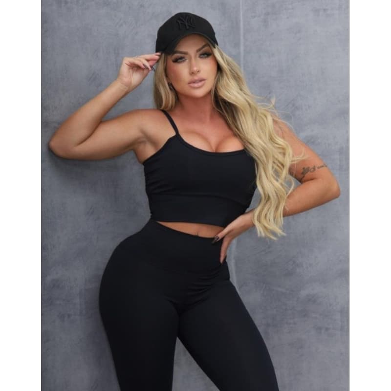 Top Feminino Poliamida com bojo – Corrida academia
