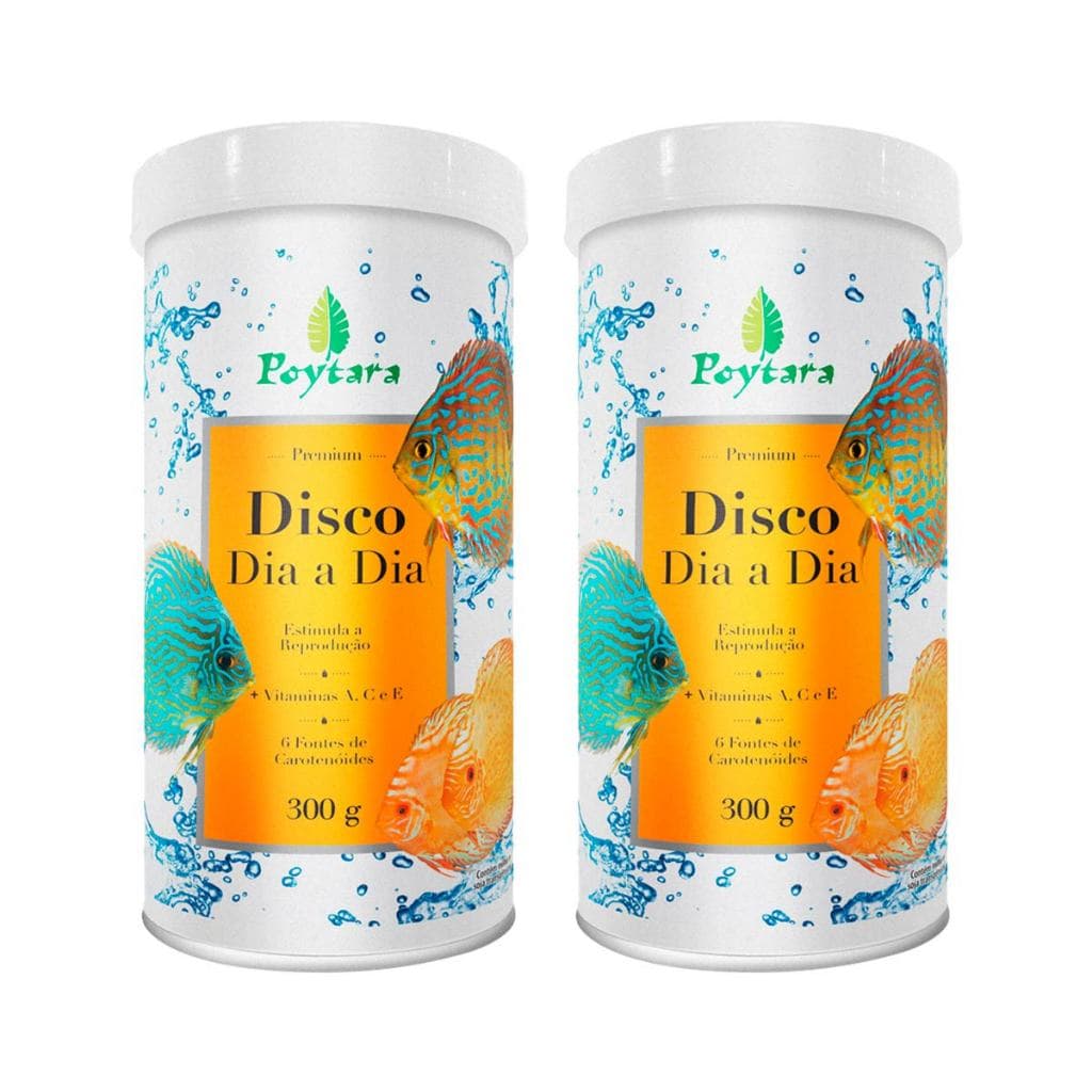 Kit 2 Rações Poytara Disco Dia a Dia 300g (600g de Ração)