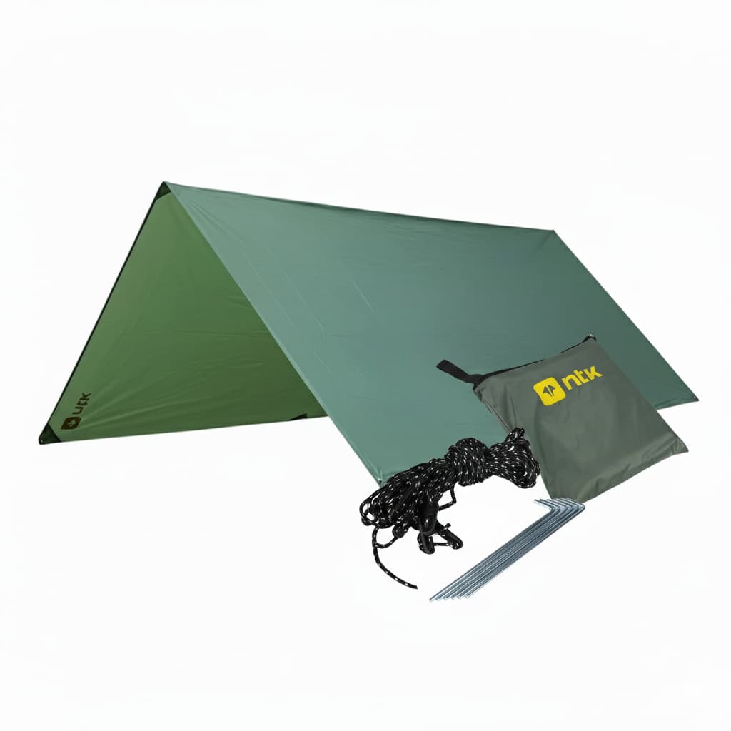 Toldo De Proteção Chuva E Sol Lona Camping Barraca E Rede Verde Para Acampamento