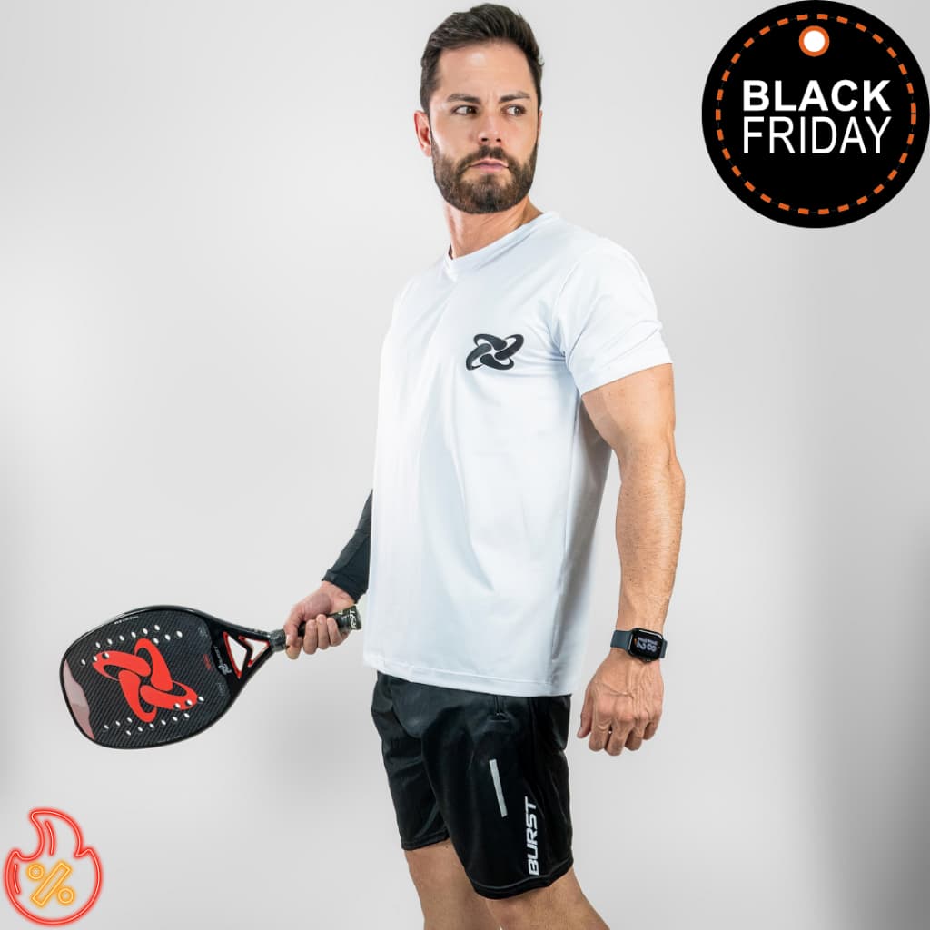Camiseta Masculina Dry Fit Premium Burst Conforto Esportiva Academia Treino Beach Tennis Branca