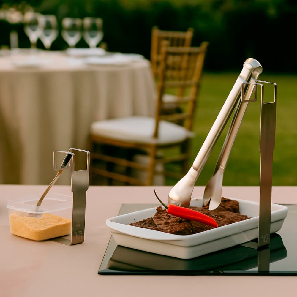 Suporte para Pegador Buffet Inox 15cm e 25cm Utensílios P/ buffet Organização Restaurante e Eventos