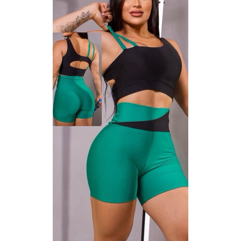 Conjunto Baratex Fitness Short com Top com bojo