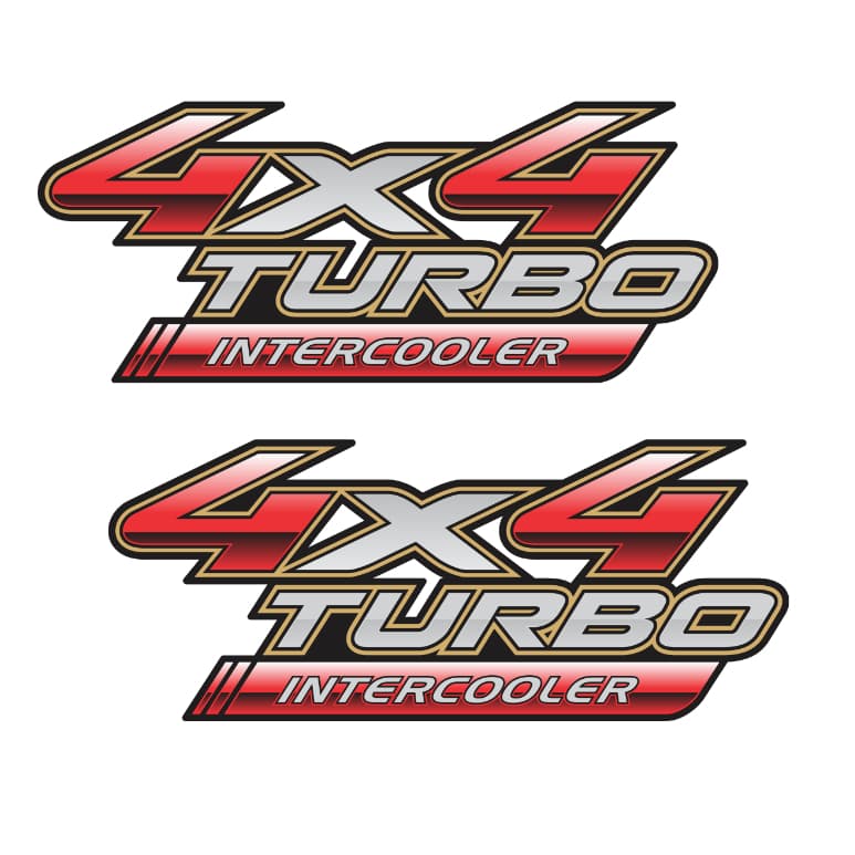 Par Adesivos 4x4 Turbo Intercooler Hilux 2009-2010-2011-2012