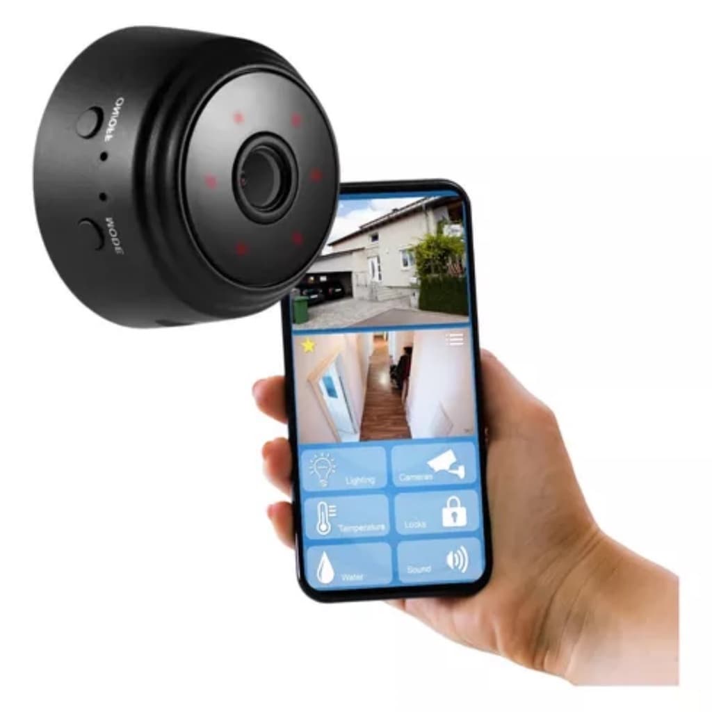 Camera Grava Audio Sem Fio Ultra Espiã Carbon Full Hd Filma Até 30 Dias