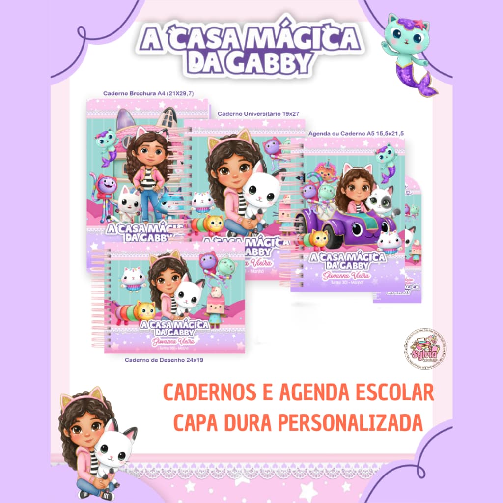CASA MÁGICA DA GABBY 3D - Cadernos e Agenda Personalizados