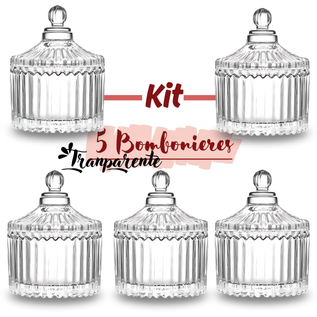 Bomboniere Transparente de Vidro 88ml com Tampa – Doces, Lembrancinhas e Organização