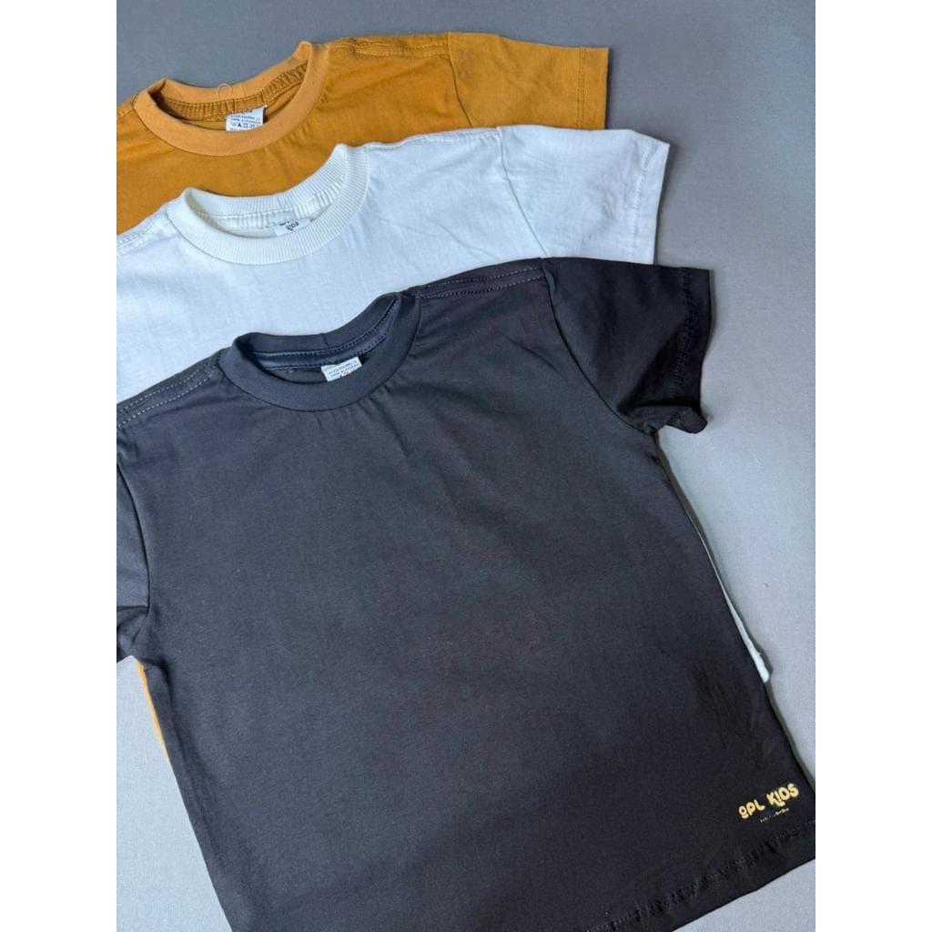 Camisetas Oversized Infantil Menino Manga Curta Camisa Creme Caramelo Preta OPL KIDS