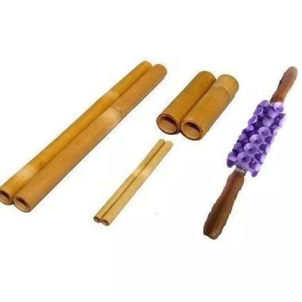 kit para massagem c/Bambus e Rolo turbinada Modeladora