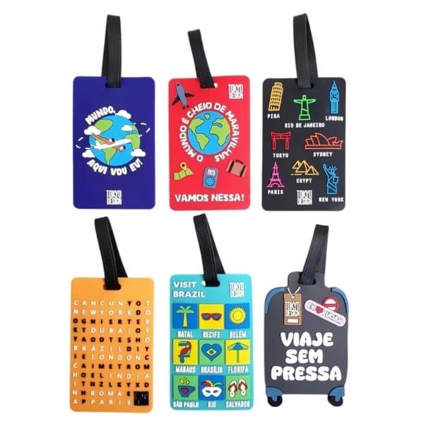 Kit 3 Tag Viagem Identificadora de Mala Bagagem