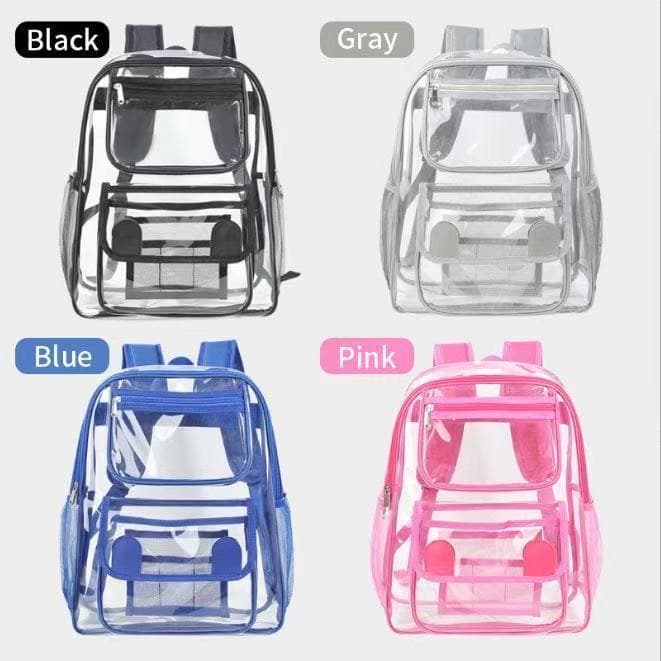 Mochila De PVC Transparente À Prova D'água Bolsa De Armazenamento De Grande Capacidade Estudante Viagem