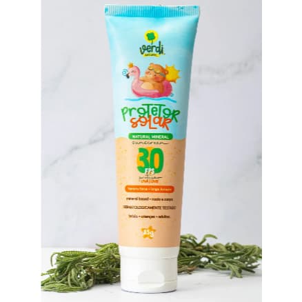 Protetor Solar Natural Físico Bebe Verdi Natural Mineral Organico FPS30 Infantil