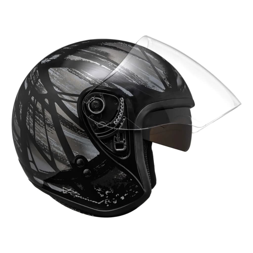Capacete Aberto Bieffe Allegro Revival Preto Moto Oculos Sol