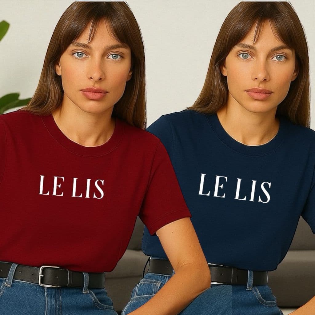 Combo 2 Camisetas T-Shirt LE LIS tecido algodão Reforço Ombro a Ombro Caimento Perfeito