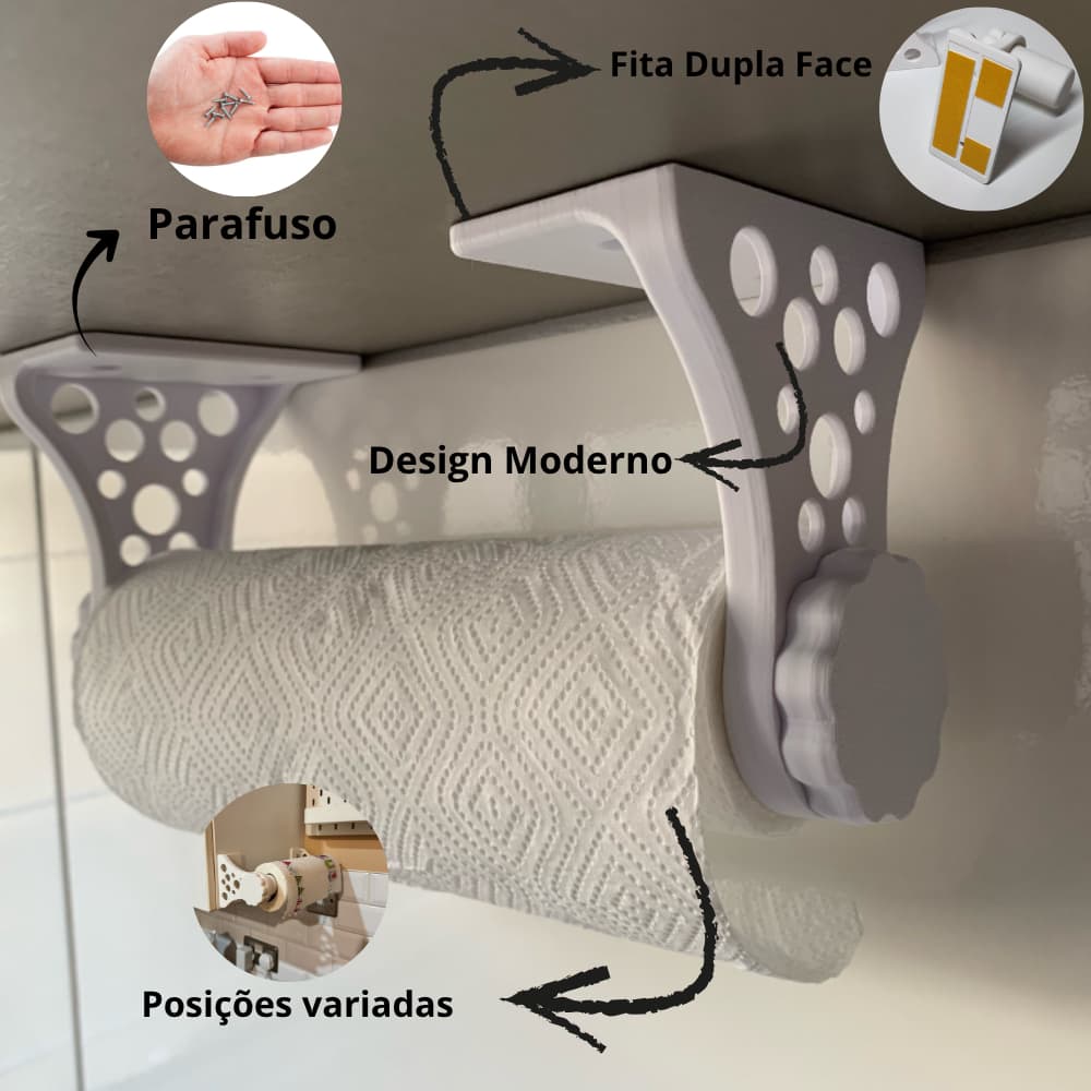 Suporte Porta Papel Toalha para Cozinha | Utensílio | Coisas para Armário | Organizador de Cozinha