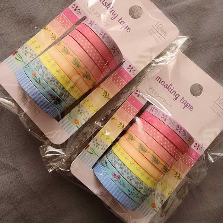 Conjunto washi tapes / fitas adesivas Daiso (conjuntos e metros)
