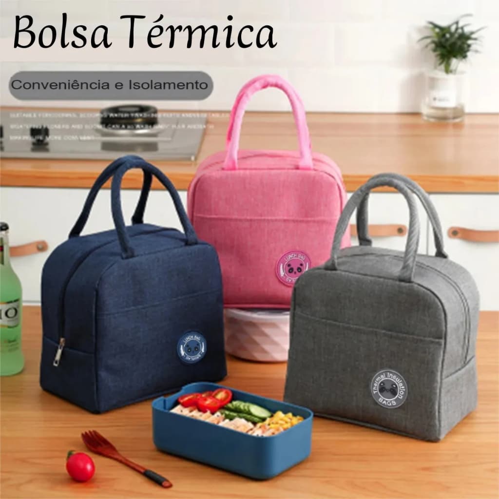 Promoção! Bolsa Lancheira Térmica Reforçada Cores Sortidas | Viagem Piquenique Unissex