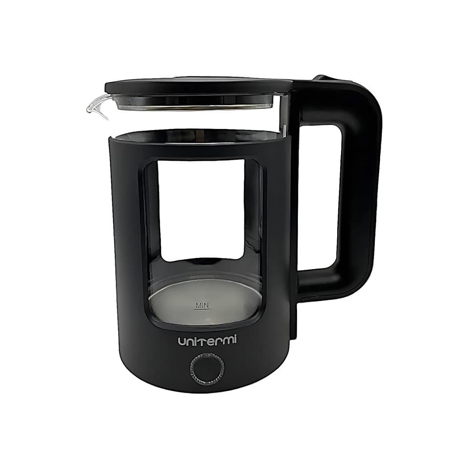 Chaleira Elétrica De Vidro Mali Com Desligamento Automático 1,5l Unitermi Cor Preto 127 V